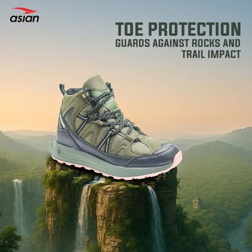 Image of ASIAN Everest W-21 Women's Trekking & Hiking Shoes | Durable Outdoor Footwear with Anti-Slip Outsole, Soft Cushion Comfort & Water-Resistant Upper | Ideal for Travel, Biking & Trails