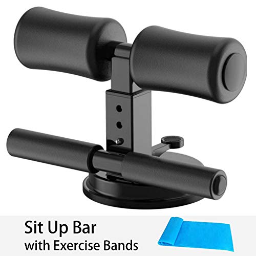 Veiai Sit-up Aid with Tension Exercise Resistance Band, Portable Adjustable Double Sit-up Bar