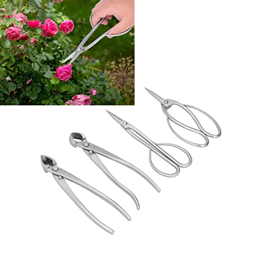 Zerodis Conjunto de ferramentas de bonsai, cortador côncavo, tesoura de poda incisiva para flores pa