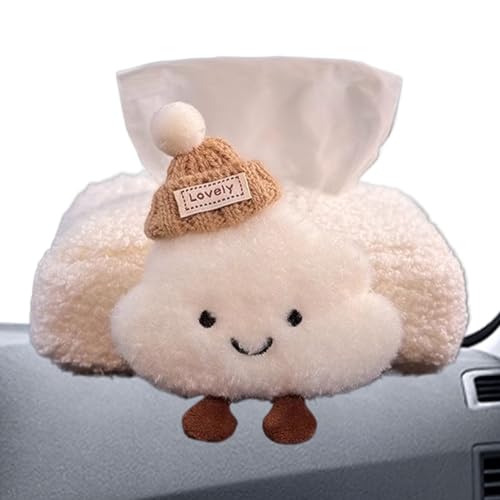 de pañuelos para coche, bonito soporte de diseño de nube, organizador de consola de reposabrazos, cubierta de piel sintética suave, dispensador de servilletas faciales, ideal para SUV, camión