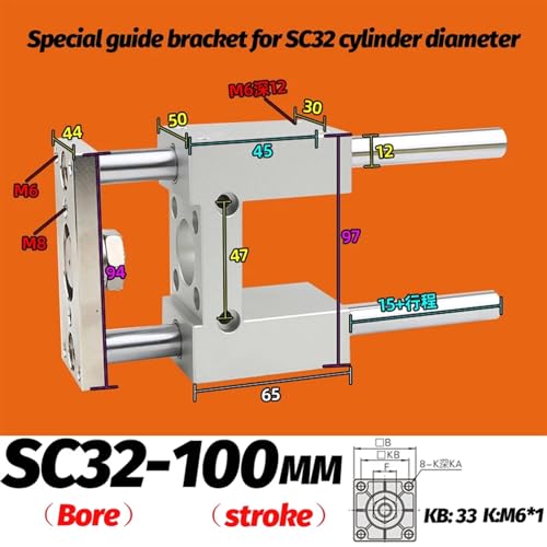 Accessoires de montage pour vérin SC40 SC50 rail rigide pneumatique