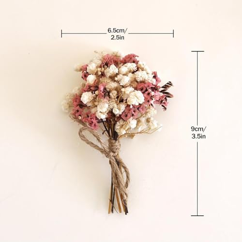 Ramo de flores secas artificiales Babys Breath con tallos 9cm miniatura 6