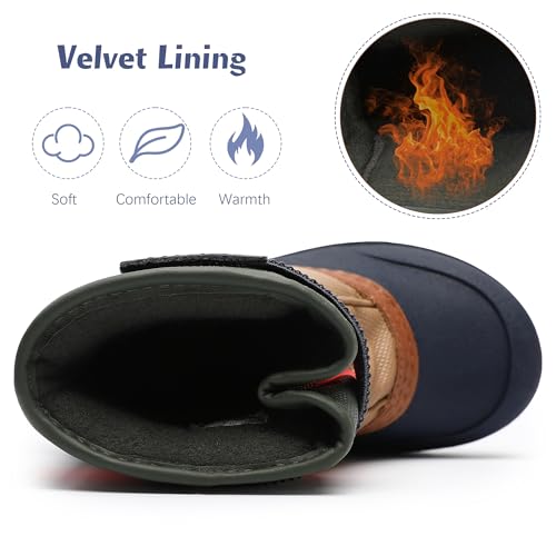 festooning Boys Girls Winter Snow Boots Waterproof Outdoor Warm Liner Non-Slip Elastic Band Shoes for Toddler/Little Kid/Big Kid4
