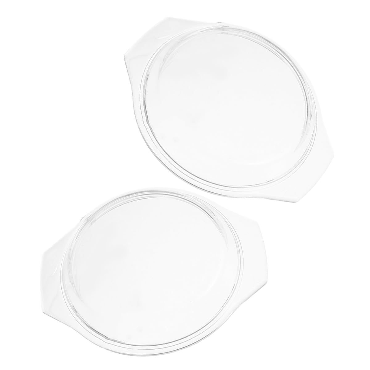 FOMIYES Hitzebeständige Mikrowellenabdeckung mit Dampfgarfunktion aus Glas 2 Stück Spülmaschinenfest Transparenter Spritzschutzdeckel 17,8cm für Mikrowelle und Backofen