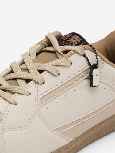 Image of The Souled Store Kanso: Beige Men and Boys Lace Up Low Top Sneakers