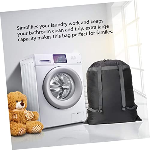 Cabilock Large Waterproof Heavy Duty Backpack Laundry Bag Sturdy Polyester Clothes Storage Bag for Camping Travel and Household Use4