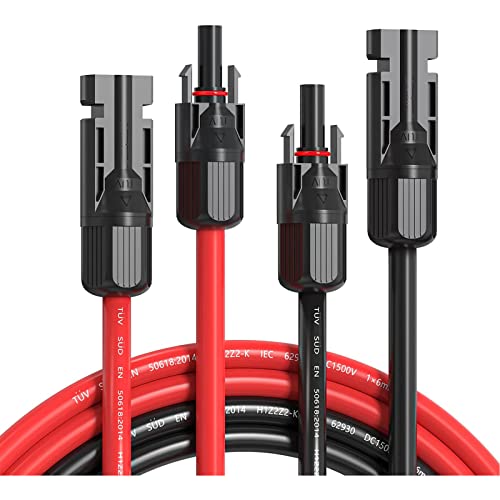 OFFOF Solarkabel Verlängerung,4mm²/1-10m Solarkabel Verlängerungskabel,12AWG Verbindungskabel Solarstecker,IP68 Wasserdichtem MC4 Stecker für Solaranlage Solarzellen Photovoltaik kabel Montage(2M) Cover