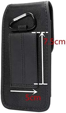 Cellphone Waist Bag with Card Holder, Mens Leather Holster Case with Belt Clip, 6.5" Vertical Tactical EDC Leather Phone Holster Pouch with Belt Loop Carrying Case Waist Bag Cellphone Card Holder