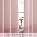 Vision Home Pink Ombre Semi Sheer Window Curtains Linen Textured Gradient Light Filtering Curtains 95 inch Two Tones Rod Pocket Drapes for Living Room Bedroom Cream White to Blush 50