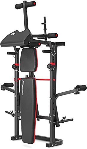Hop-Sport Inklapbare Halterbank HS-1065 Verstelbare Fitnessbank met Haltersteun, Curlpult en Vlinder, Verstelbare Trainingsbank voor Bankdrukken - Image 4