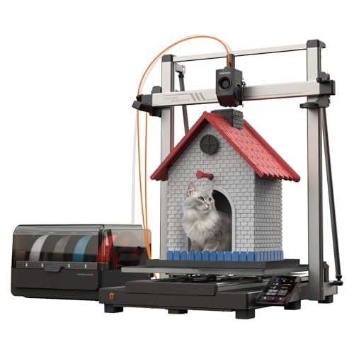 Anycubic Kobra 3 Max Combo 3D-Drucker Mehrfarbig mit 0 4mm Düse 420x420x500mm Druckgröße 600 mm/s Schnelles Drucken Trocknung Filament während des Drucks Stabilere Konstruktion