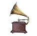 Mini Vintage Retro Classic Style Phonograph Gramophone Shape Stereo Speaker Sound System Music Box 3.5mm Audio Blue Tooth 4.2 Aux-in/Micro SD/USB Flash Drive