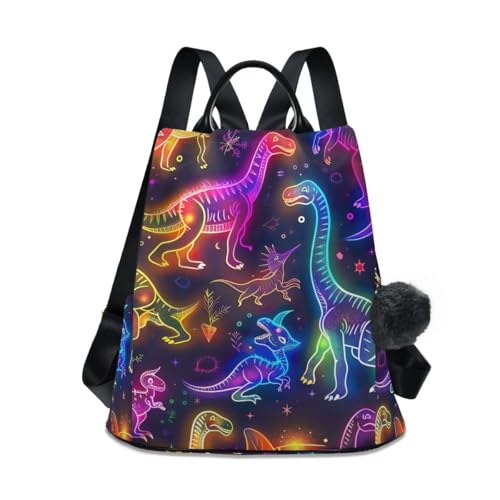 Sac à dos femme dinosaure original avec fermeture éclair et pompon
