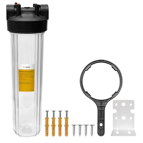 Filterelated 20" Whole House Water Filter Housing, NSF Certified, Fit for 20" x 4.5" Filters, 1" NPT Plastic Inlet/Outlet, Clear by Filterelated - Used condition - CA$59.42