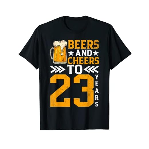 Taza de cerveza de 23 cumpleaños con cervezas, saludos a 23 años Camiseta