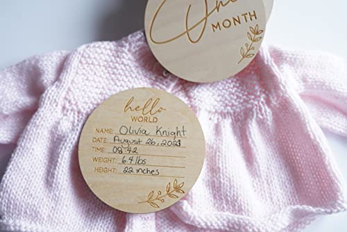 Heart And Home- Baby Monthly Milestone Cards And Birth Announcement Sign- 13 Wooden Milestone Discs, Baby Boy Or Girl Gift For New Mom #TOP7