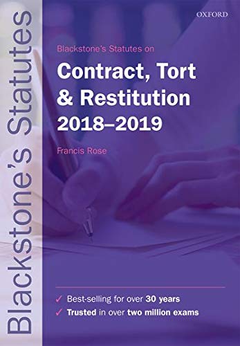 Blackstone's Statutes on Contract, Tort & Restitution 2018-2019