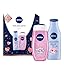 Produktbild NIVEA Fest der Sinne Geschenkset, Set mit Body Lotion und Pflegedusche, Wellness Geschenk mit Pflegeprodukten für besondere Wohlfühlmomente