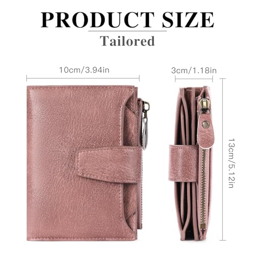 Image of FALAN MULE Small Wallet for Women Leather Bifold Compact RFID Blocking Small Womens Wallet Purse