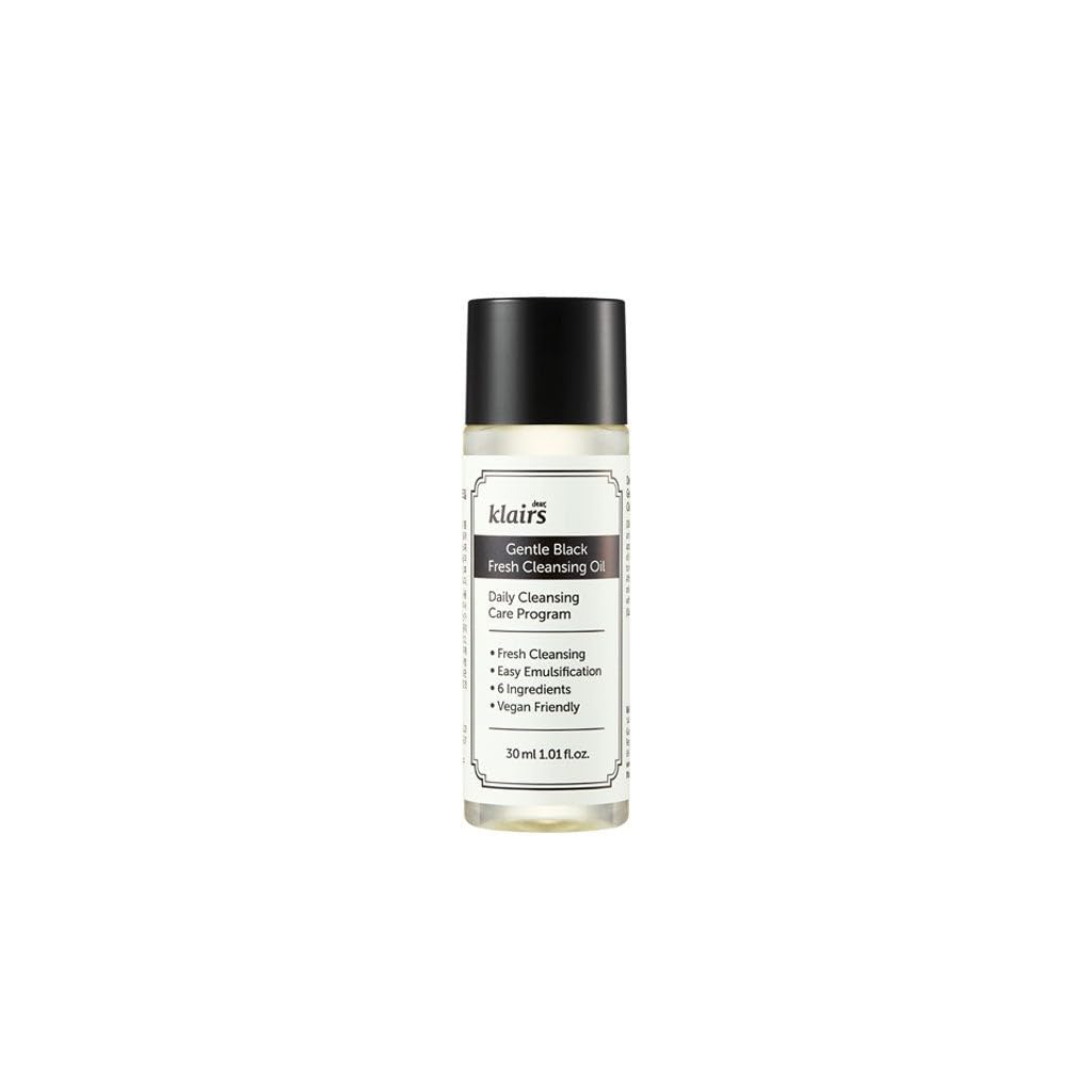DearKlairs Klairs Gentle Black Fresh Cleansing Oil, A Light And Spreadable Texture, Only 6 Ngredients (1.01 Fl Oz)