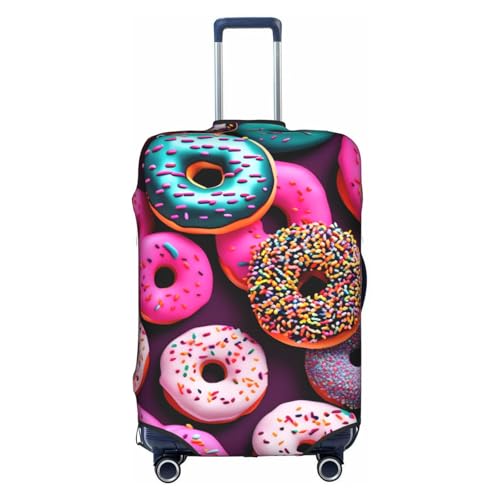 Housse de valise imprimé donut blanc L pour bagage de 65-70 cm