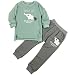 Jastore Baby Girl 2pcs Cute Elephant Clothing Sets Top and Pants Fall Clothes (2T, Green)
