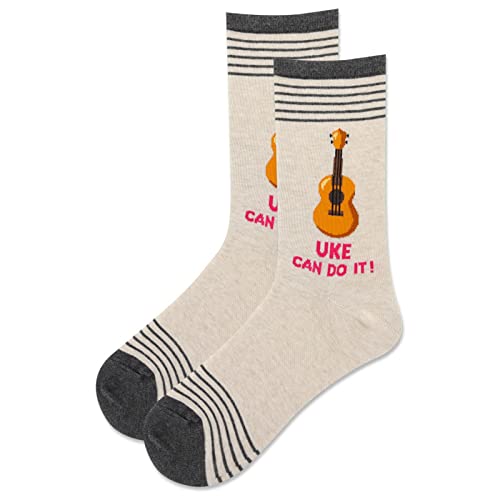 Image of Hot Sox Women's Uke Can Do It Socks 1 Pair, Natural Melange, Women's 9-11 Shoe