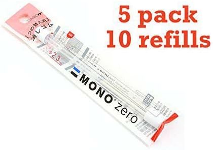 5-Packs Tombow Mono Zero Eraser Refill, Round Tip (57307) 5-Packs