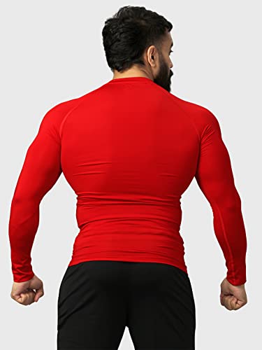 Image of FUAARK Men's Full Sleeve Compression T-Shirt - Athletic Base Layer for Fitness, Cycling, Training, Workout, Tactical Sports Wear