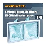POWERTEC 1 Micron Inner Air Filter for WEN 3410, POWERTEC AF4000/AF4001, Shop Fox W1830 Air Filtration System, Replacement for WEN 90243-026-2 Woodworking Air Filters for Workshop & Garage, 1PK