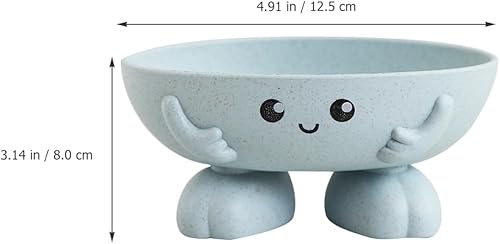 Alipis Jabonera con patrón de dibujos animados, soporte de jabón de baño autodrenante para ducha y fregadero, y diseño estético, jabonera de