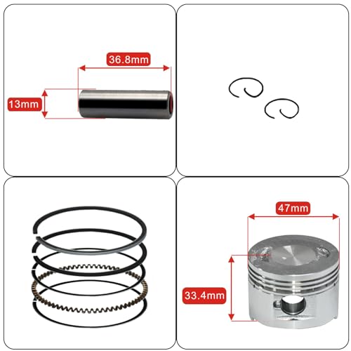 Image of SOLD OUT-Tupo GY680-47 Cylinder Kit 80cc Big Bore Compatible with TAOTAO JONWAY ZNEN Roketa ATV Moped Go-Kart That Equipped With GY6 4-Stroke 69mm Valves 139QMB Engine, Top End Rebuild Kit