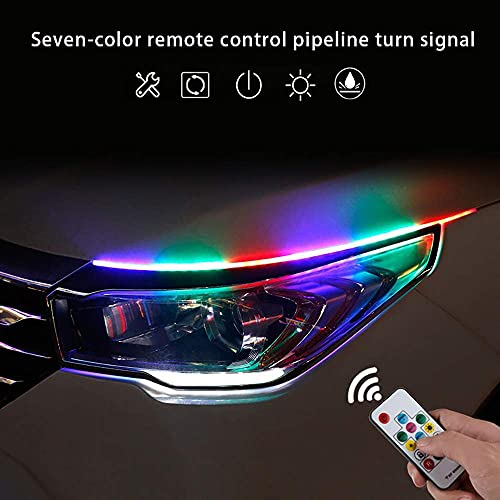 Image of Daytime Running Strip Light RGB Lights for Cars & Bikes with Wireless Remote Controller (60 cm, Set of 2 Pieces)