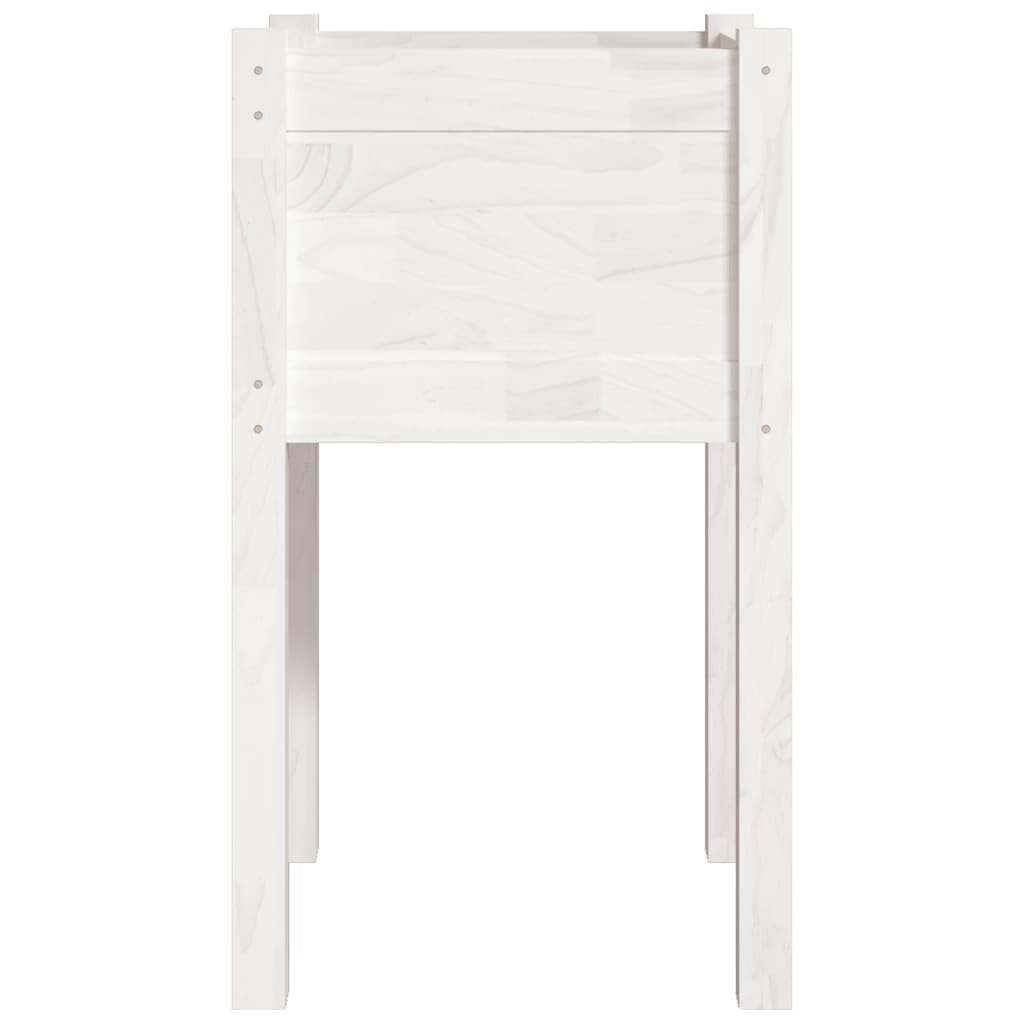 Pflanzkübel Weiß Massivholz Kiefer 40x40x70 cm Hochbeet Garten Kübel mit Drainage für Balkon Terrasse Indoor Outdoor Zimmer Fensterbank Kräuter Blume Topf