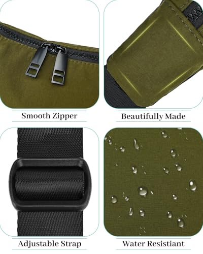 Image of Iioscre Medium Nylon Crossbody Crescent Bag for Women Men, 2 Zippers Crossbody Hobo Bag with Adjustable Strap & Inner Pockets