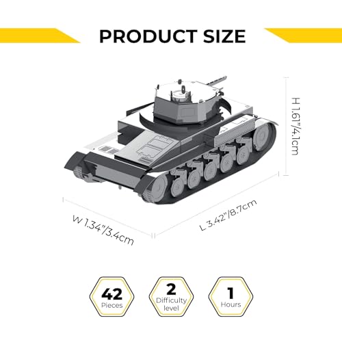 METAL TIME PZ.KPFW. II, 3D Puzzles for Adults or Teens DIY Metal Puzzle Model Kit, 3D Metal Model Brain Teaser Puzzle - Image 2