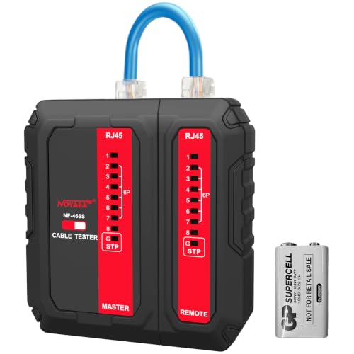 Image of NOYAFA Network Cable Tester - with POE Wire Checker, Automatic Network Tester for RJ45 RJ11 RJ12 CAT5 CAT6 CAT7 UTP Cables, for Home Office Network Maintenance, NF466