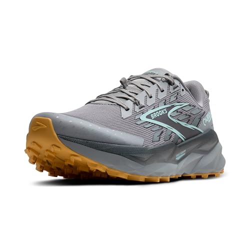 Brooks Men’s Cascadia 19 Mountain Trail Running Shoe - Alloy/Ebony/Orange - 12.5 Wide