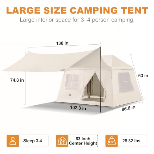 Carpa inflable para camping 3-4 personas con bomba manual miniatura 2