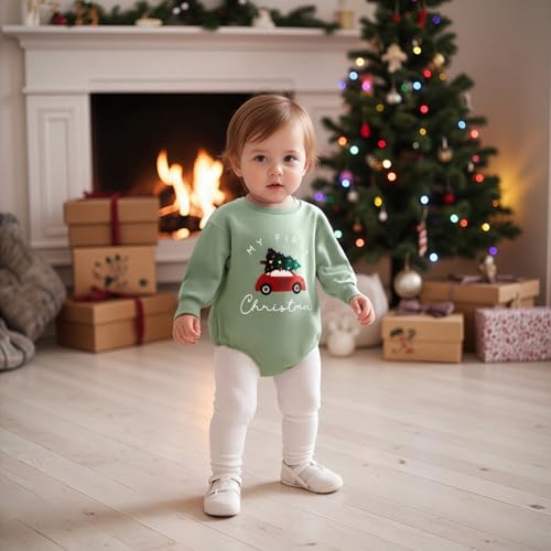Eadrioss My First Christmas Outfit Infant Baby Boy Girl 1st Christmas' Outfits Rompers Shirts Newborn Winter Clothes 3M 6M3