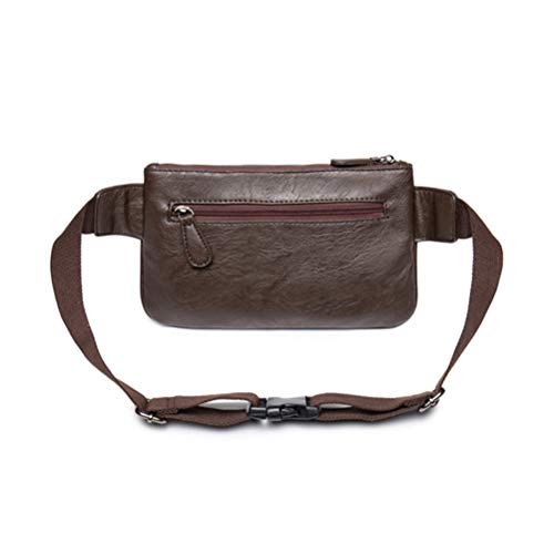 Pochete masculina de couro PU casual para treino esportivo pochete para viagem, escalada acampamento