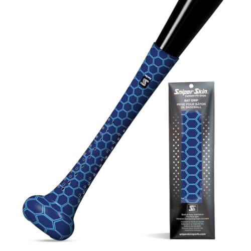 SNIPER SKIN Baseball & Softball Bat Grip - Replacement Bat Grip Wrap - Easy Install, Strong, Waterproof, Tacked for Performance - Blue Hex