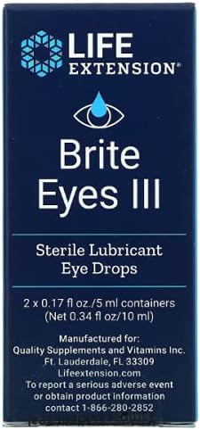 Life Extension Brite Eyes 2 Vials (5 Ml Each), Healthcare/Health Care, 0.17 Fl Oz (Pack of 2)