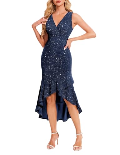 Robe de soirée élégante pour femme Berylove midi coupe sirène décolleté V