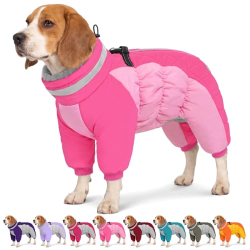 AOFITEE Dog Coats for Small Dogs Warm Full Body Dog Jacket with Harness, S
