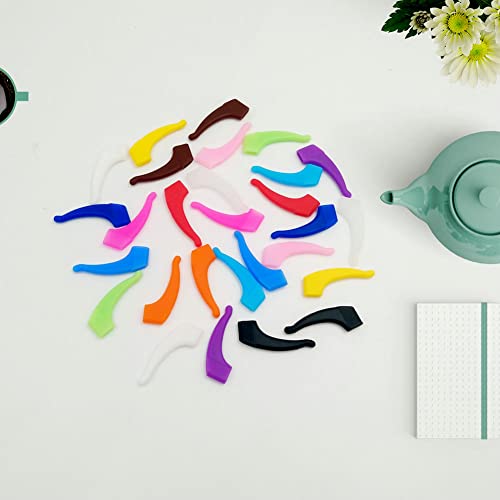 YINGFENG 17 Pairs Multicolored Anti-slip Eyeglass Ear Grips Hook, Kids and Adults Sport Eyeglass Strap Holder, Eyewear Retainer with Box, Silicone Anti Slip Holder for Glasses for Eyeglass Temple Tip