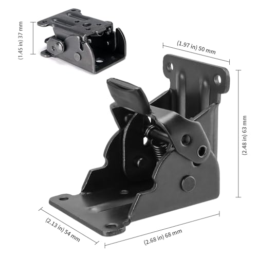 FAAING 4 Stück Klappscharnier Tischbeine, Klappbares Tischbein Scharnier Stützhalterung Klappkonsole Schaniere Klappbar 90 Grad, Selbstsichernde Scharniere für DIY Klappbarer Tisch, Bett, Werkbank