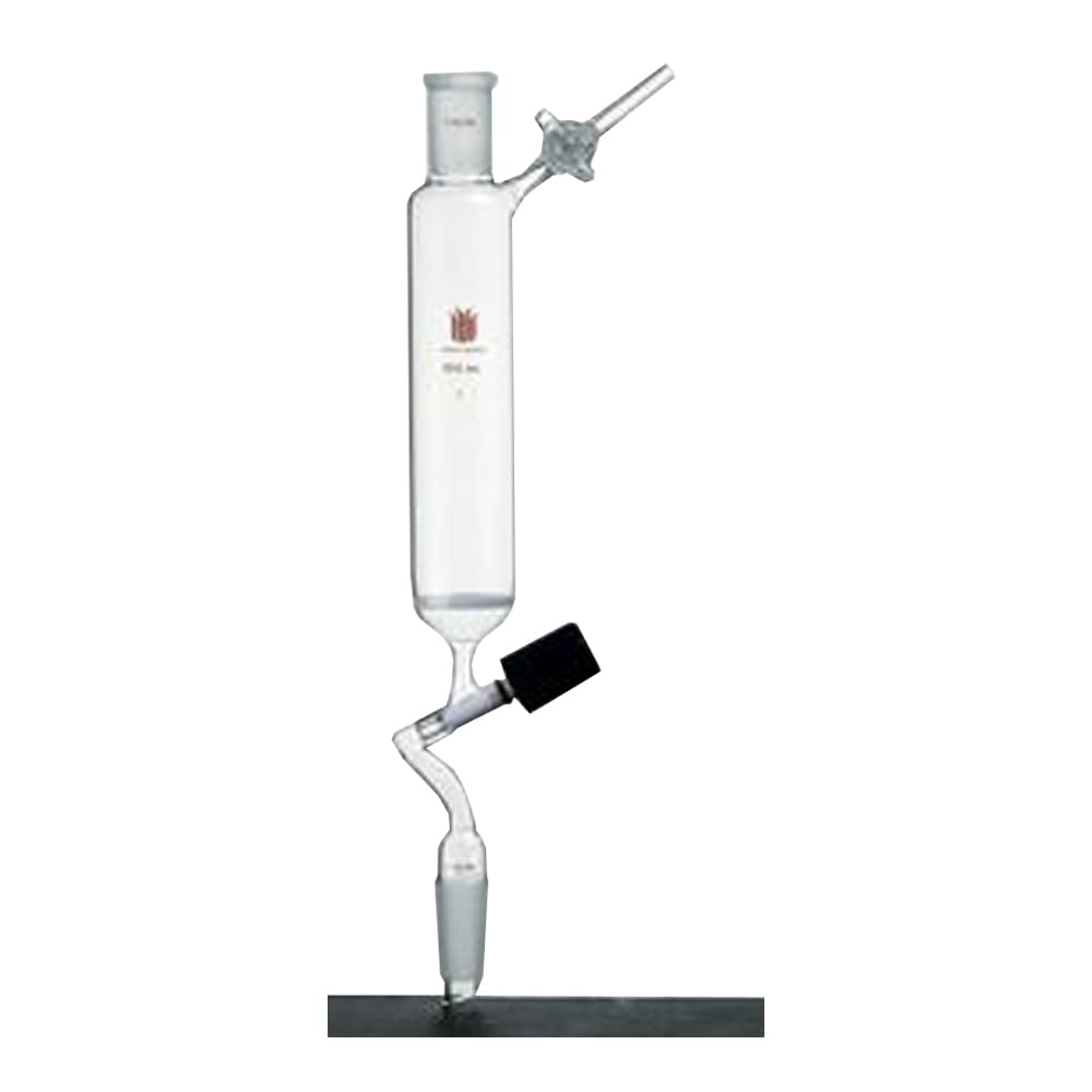 F374200M Synthware Filter Funnel, Cylindrical, Valve/Stopcock, 200 ml, Joints 24/40, Frit OD 40mm, Frit Porosity Medium