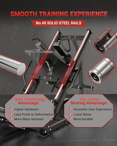 Image of Garvee Leg Press Hack Squat Machine 2 in 1 Combo Workout Machine for Home Gym with Linear Bearing & Solid Steel Pipe, Lower Body Strength Training Equipment