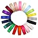 5/8 Inch Wide Solid Color Double Sided Polyester Satin Ribbon 20 Colors X 2 Yard Each Total 40 Yds Per Package